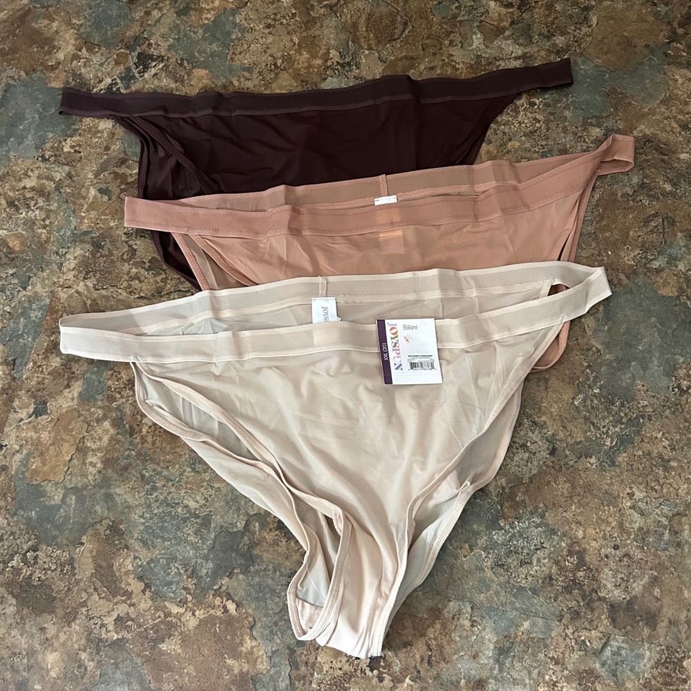 Joyspun String Bikini Panties Women's Size XXL (20) Brown Panty Underwear 3 Pair